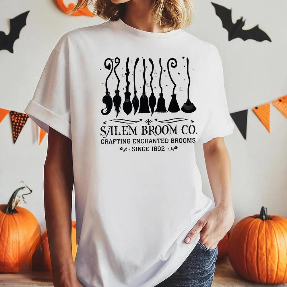Salem Witch Shirt Broom Co Est 1692 Hanging Brooms Halloween